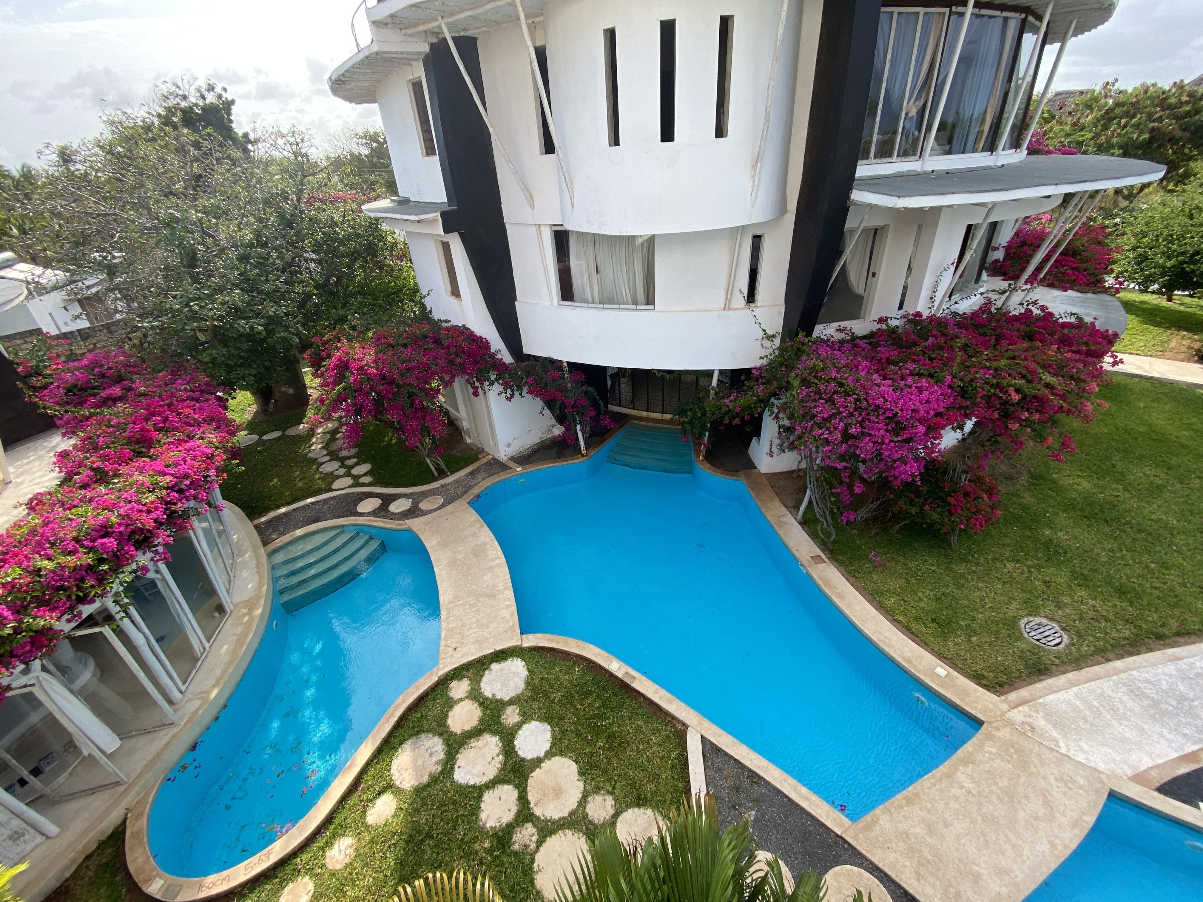 Pool and gardens at a managed retreat